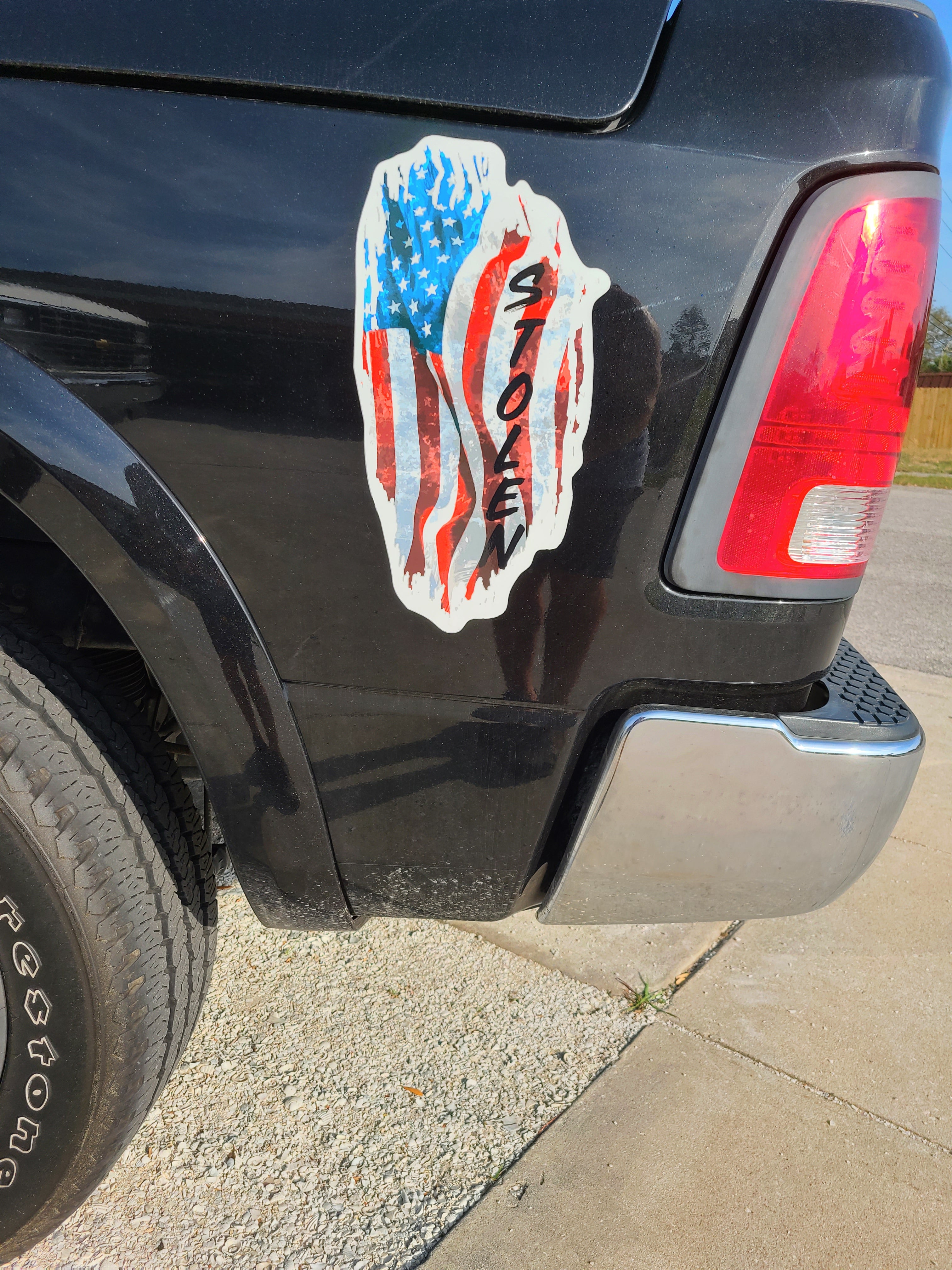 STOLEN FLAG OG vertical car decal