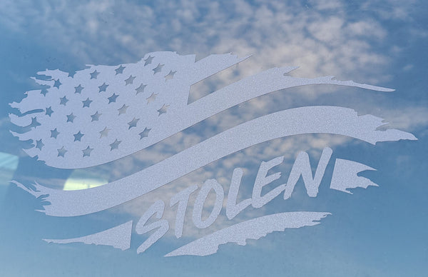STOLEN FLAGMATTE GUNMETAL car decal