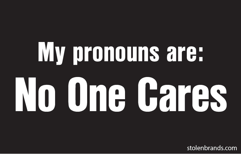 NO ONE CARES sticker