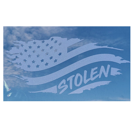 STOLEN FLAGMATTE GUNMETAL car decal