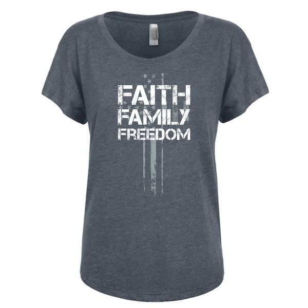 Faith Family Freedom ladies comfort tee