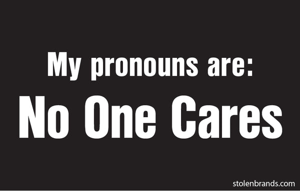 NO ONE CARES sticker