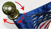 Flag and Mounting Kit Bundle - 3' x 5' American Flag with Adjustable Spinning Flag Pole